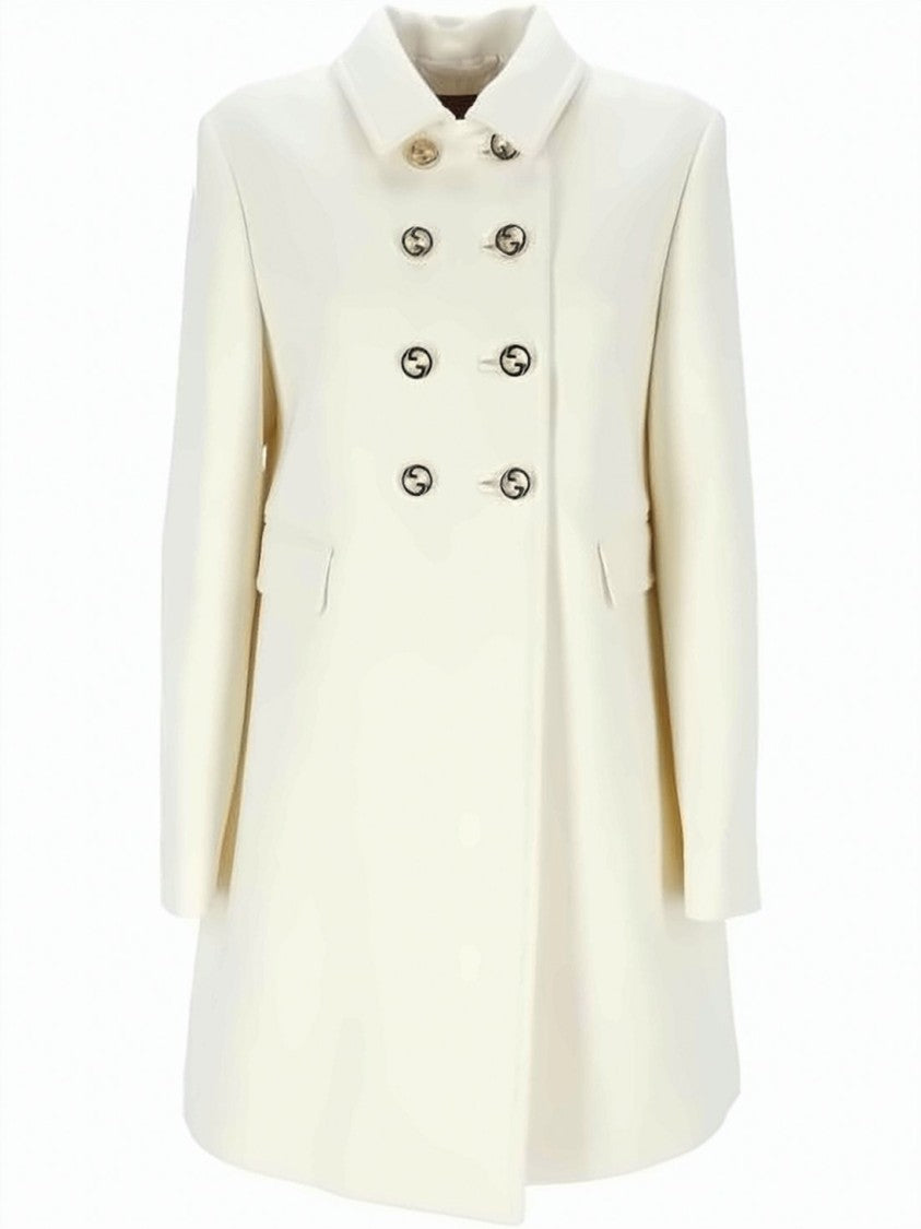 Gucci Double-Breasted Structured Wool Coat With Classic Collar