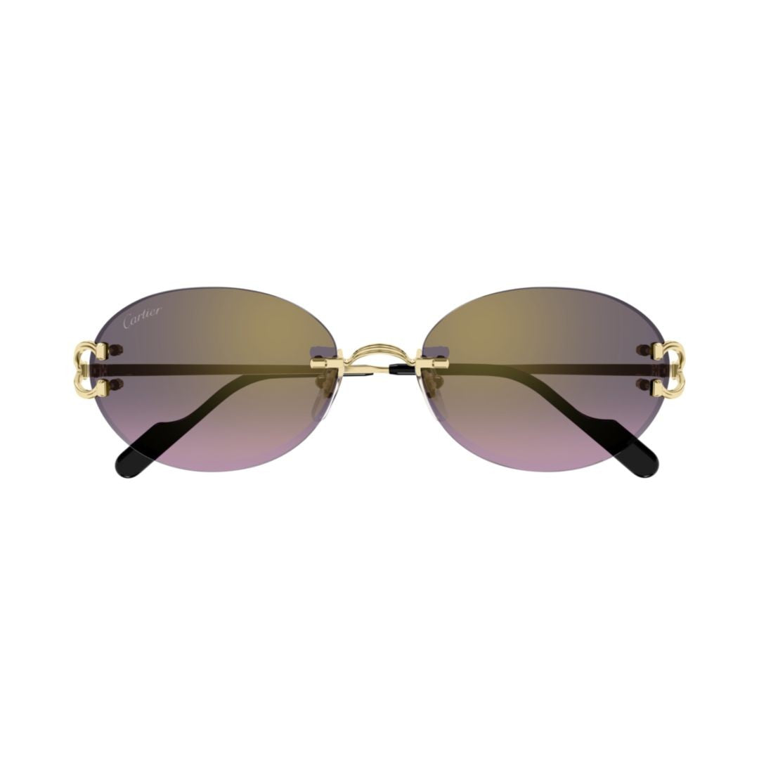 Cartier Rimless Sunglasses With Oval Lenses And Gold-Tone Temples