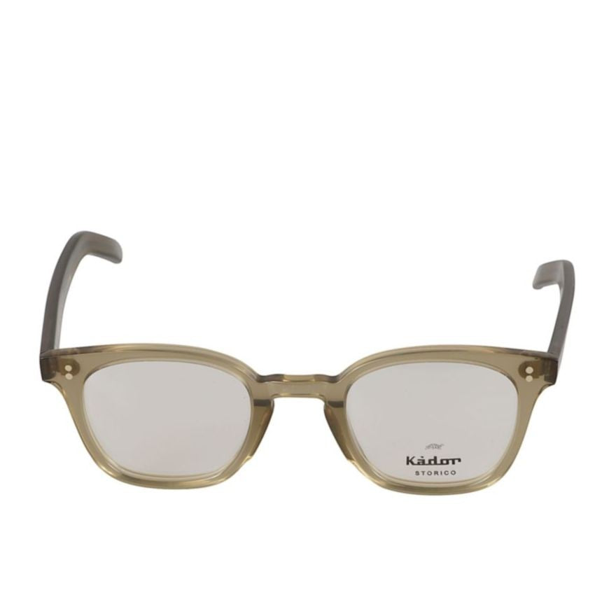Kador Klassiko Translucent Brown Rectangular Frame Eyeglasses With Metallic Rivets