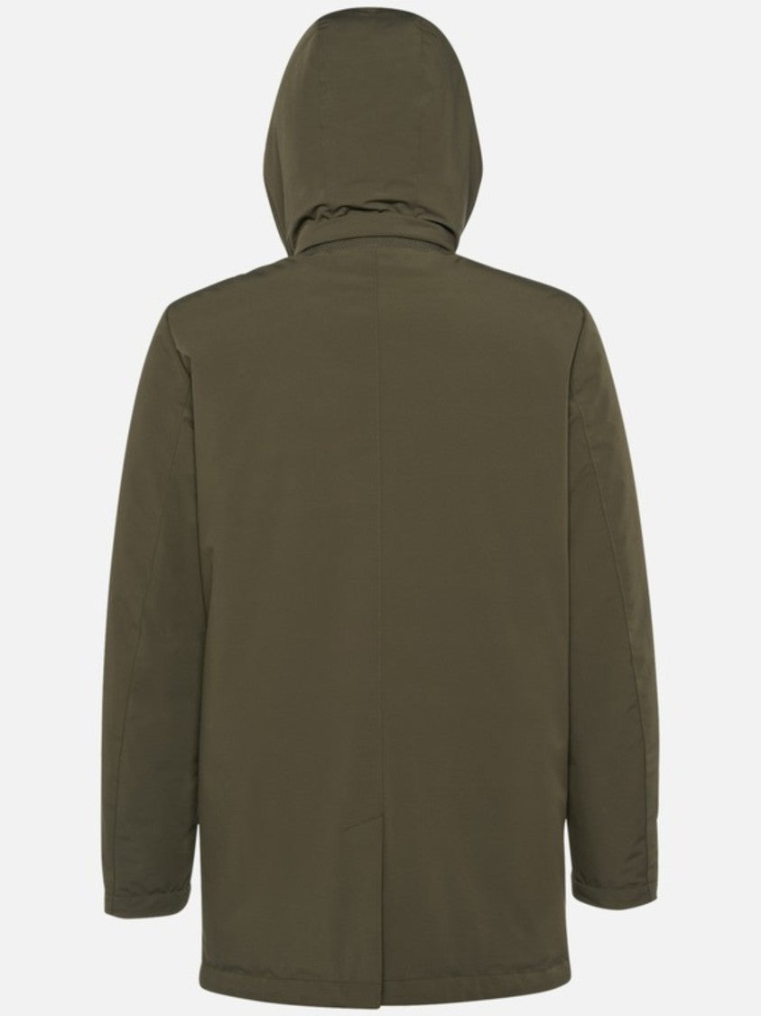 Geox Matte Olive Green Jacket With Quilted Interior