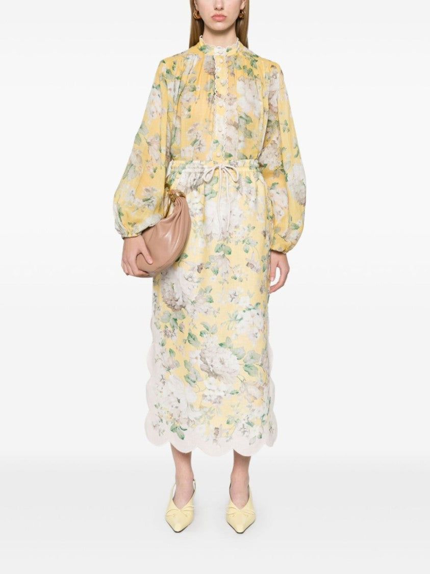 Zimmermann Acacia Scallop Midi Skirt