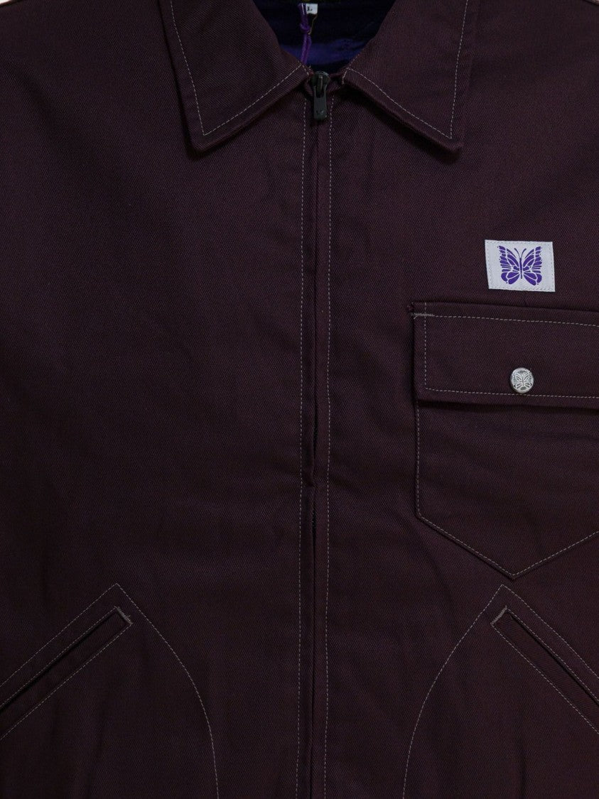Needles Structured Burgundy Casual Jacket