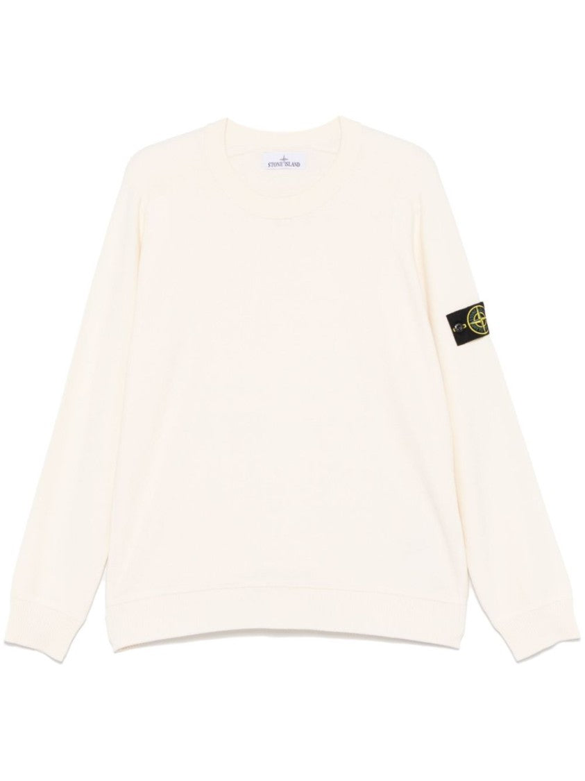 Stone Island Ivory Cotton Lightweight Sweater