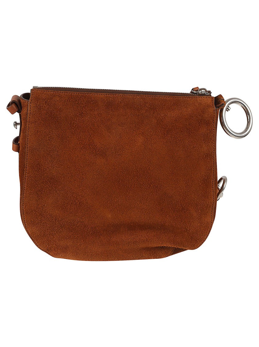 Burberry Suede-Finish Calf Grain Leather Shoulder Bag