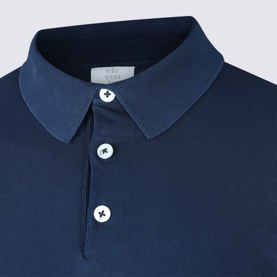 Eleventy Solid Deep Blue Short-Sleeve Polo Shirt