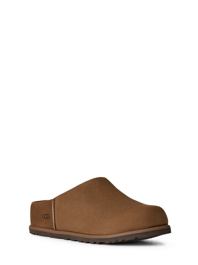 Ugg Suede Slip-On Clogs With Rounded Toe