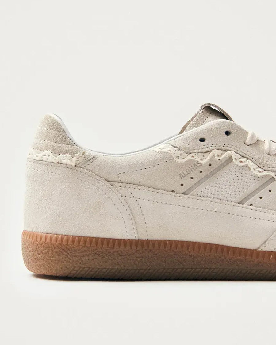 Alohas Low Silhouette Suede Sneakers With Crochet Detail
