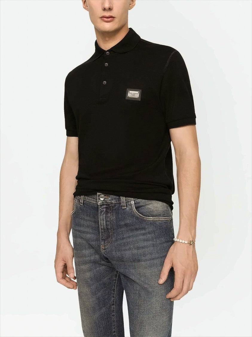 Dolce & Gabbana Collared Black Polo Shirt With Tailored Fit