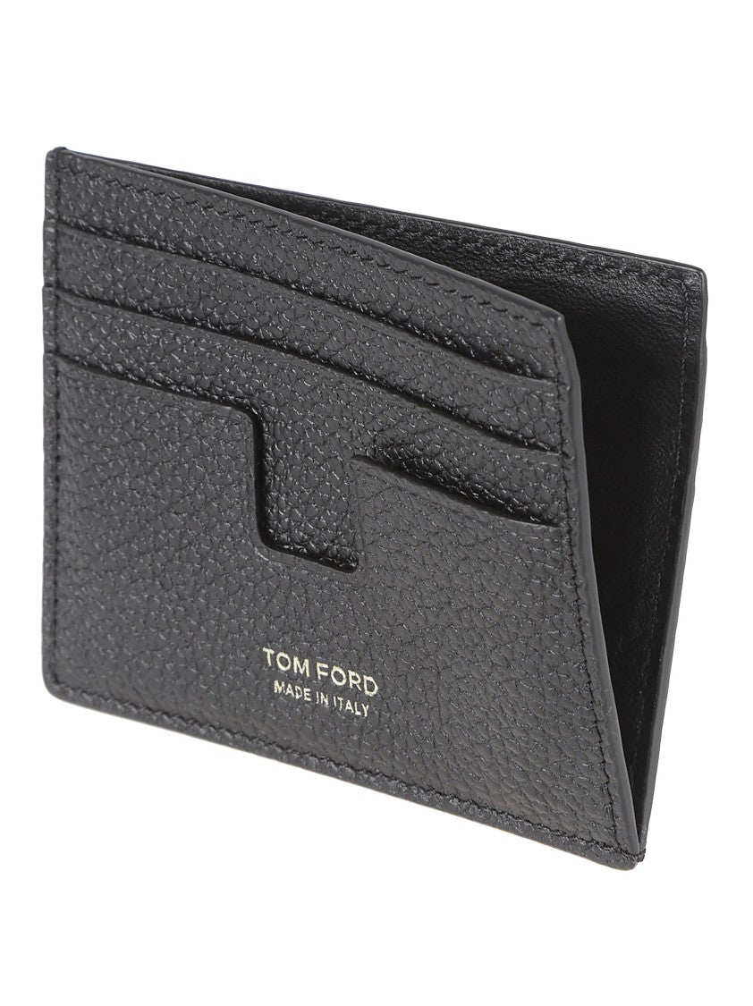 Tom Ford Fine-Grain Leather Cardholder With Distinctive T-Shaped Openings