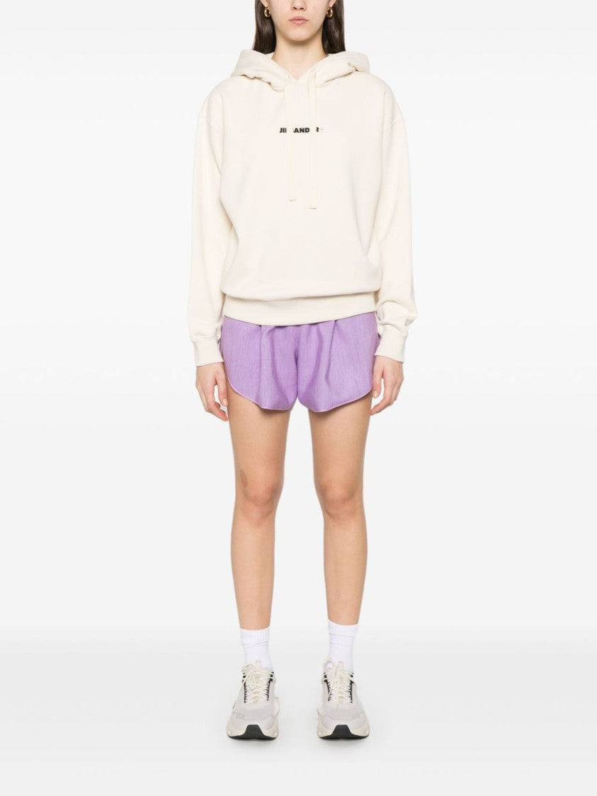 Jil Sander Relaxed Fit Drawstring Hoodie With Minimalist Logo