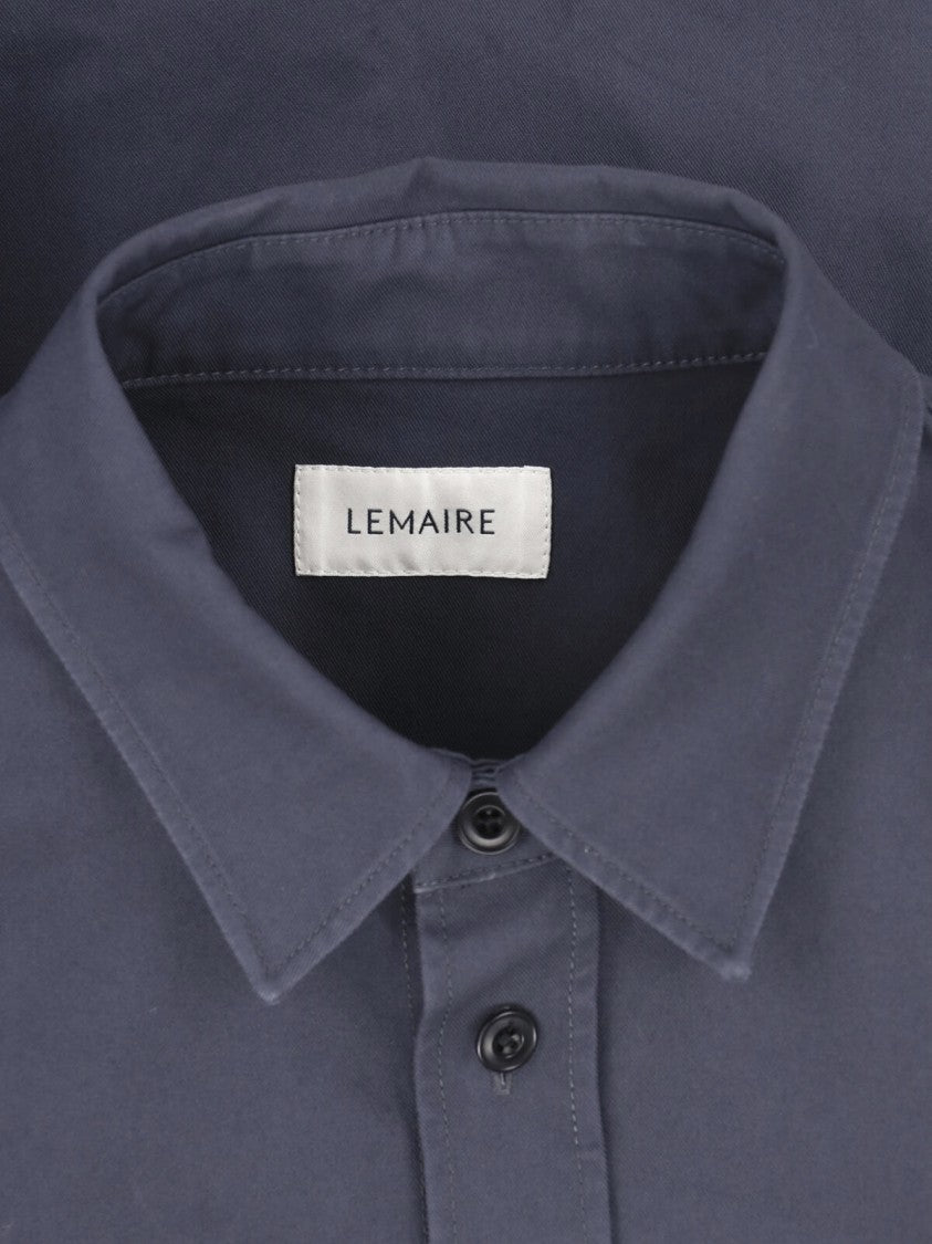 Lemaire Black Boxy Pleated Casual Shirt