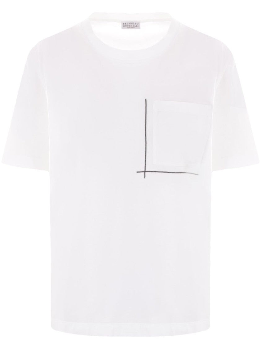 Brunello Cucinelli White Crew Neck T-Shirt