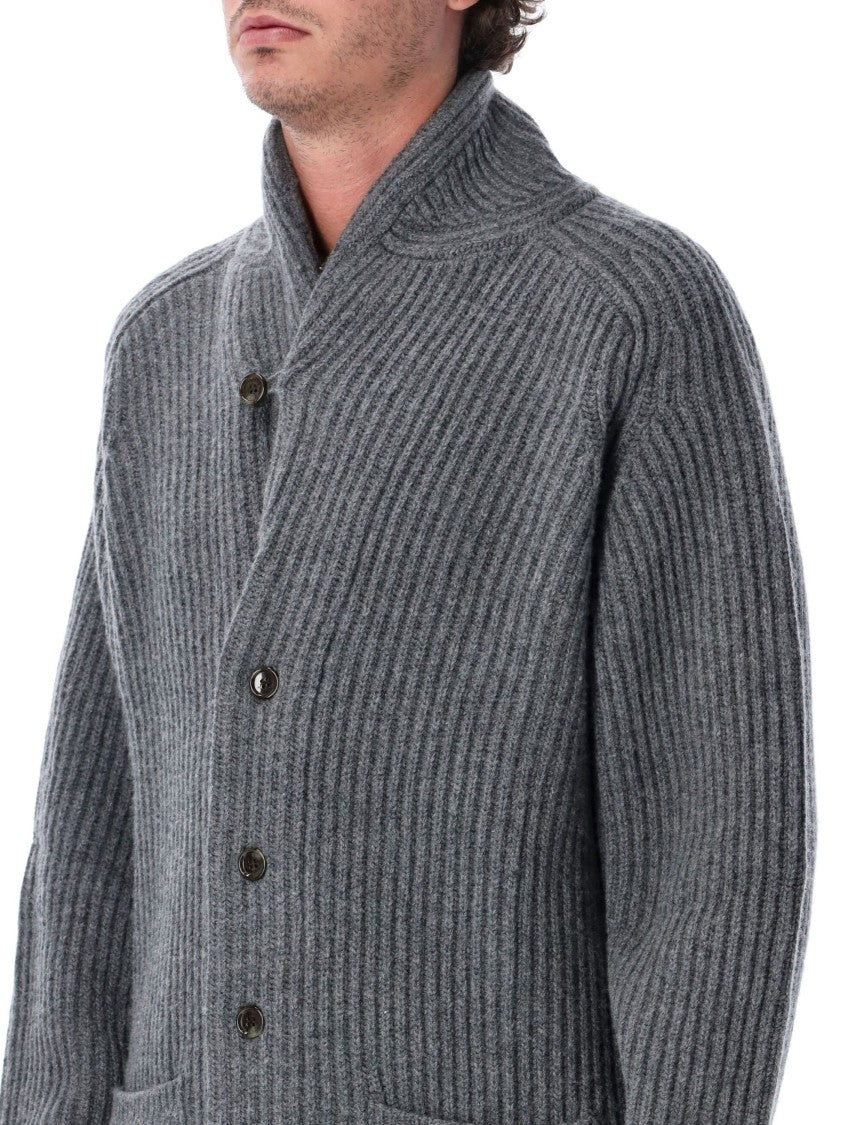 Filson Vertical Ribbed Wool Cardigan With Shawl Collar