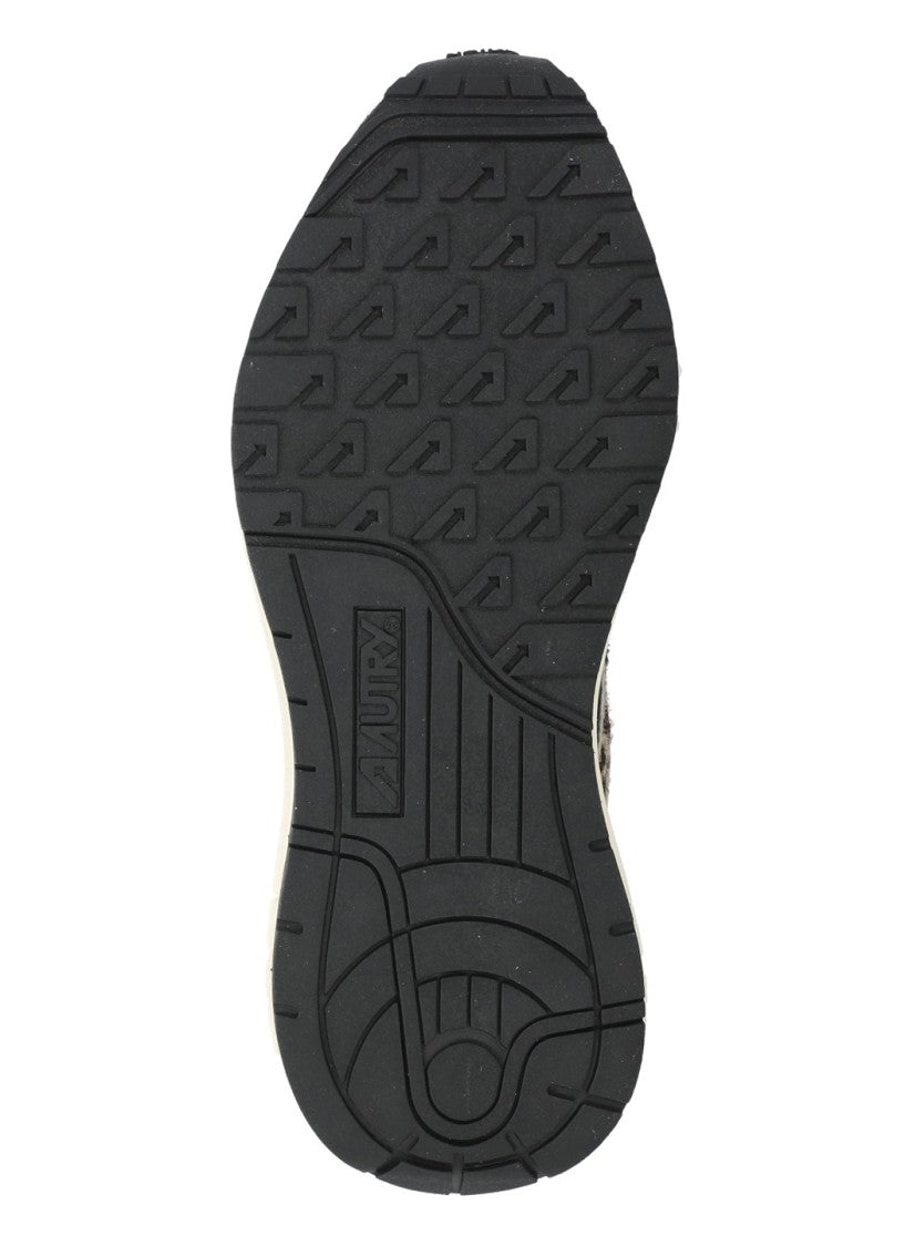 Autry Black Animal Print Pony Leather Low-Top Sneakers