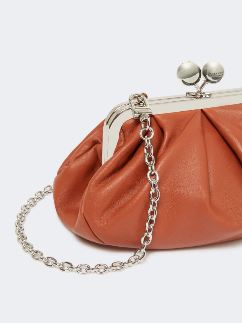 Max Mara Prati Shoulder Bag In Warm Rust Leather