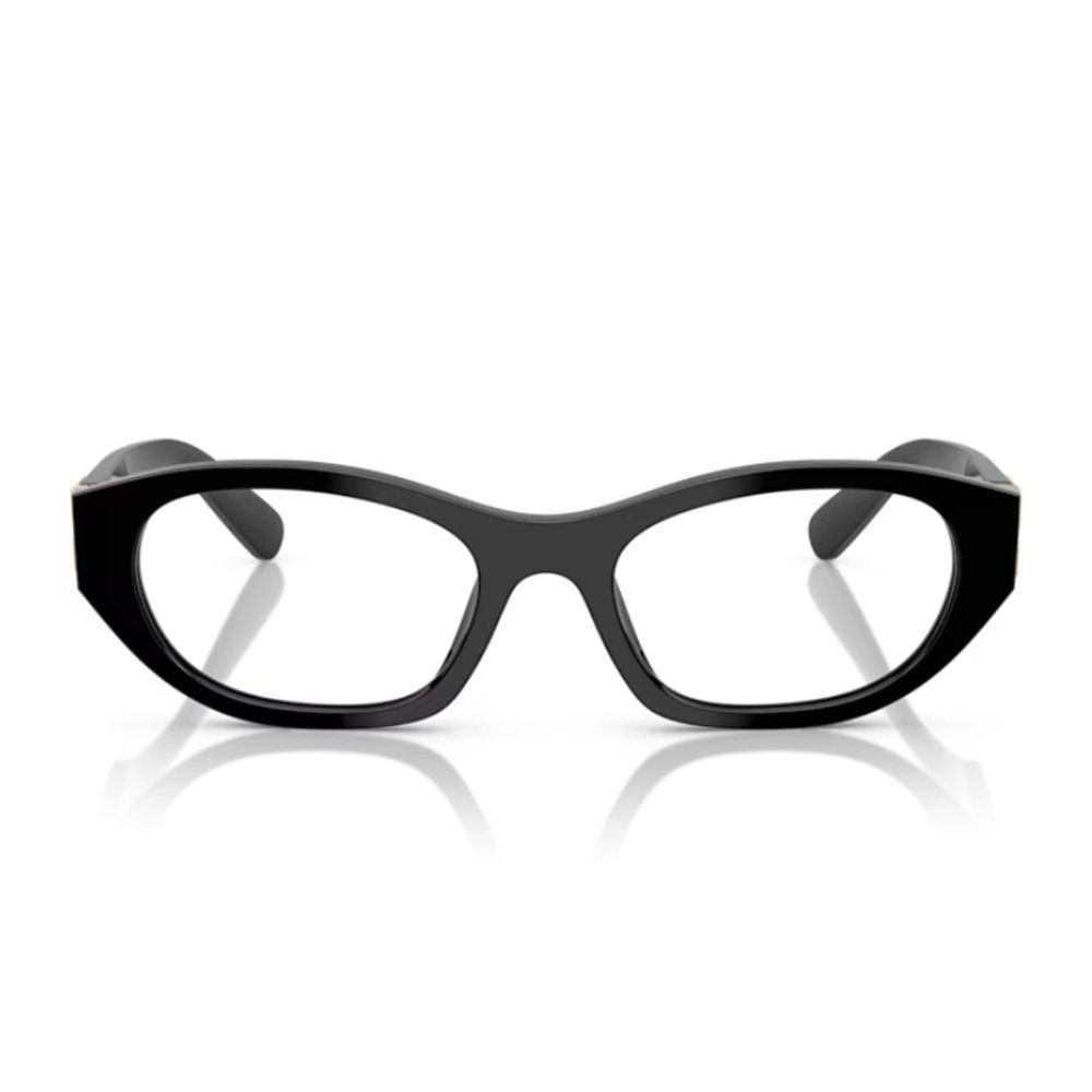 Miu Miu 0Mu 03Wv Oval Shape Black Acetate Optical Glasses