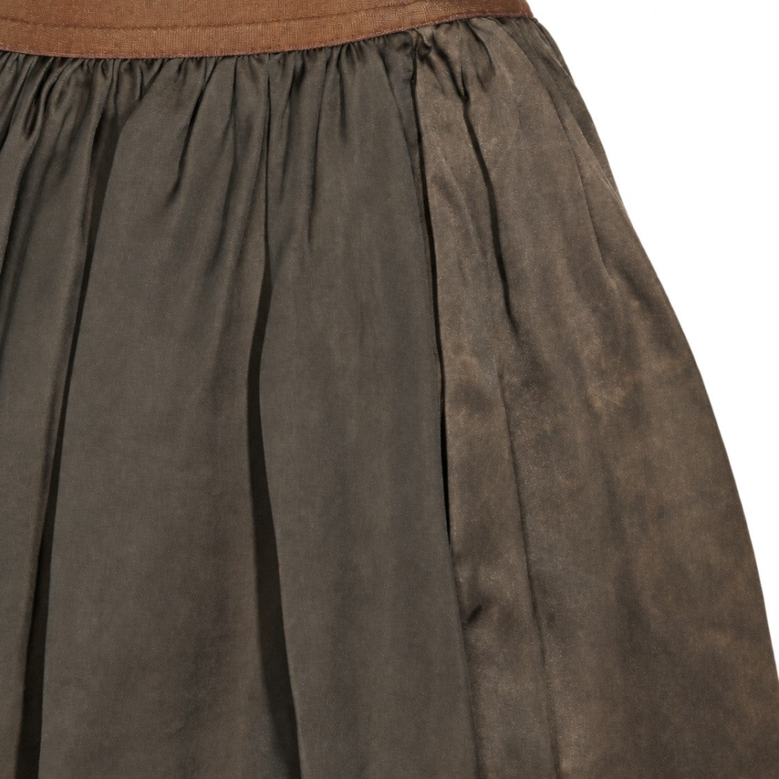 Uma Wang Voluminous Gathered Suede Midi Skirt
