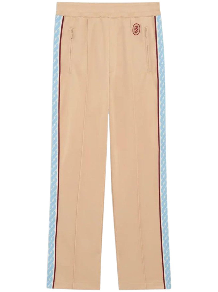 Drôle De Monsieur Beige Relaxed-Fit Sweatpants With Elastic Waistband