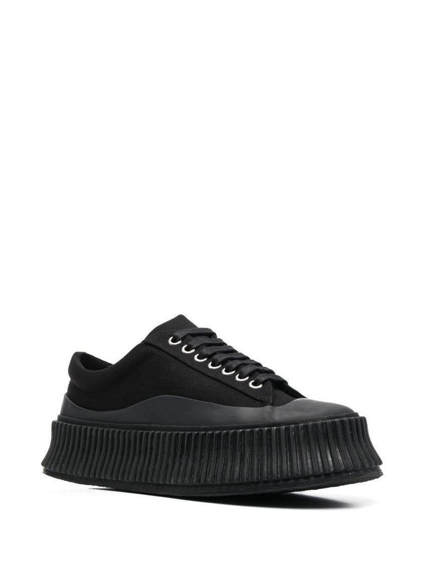 Jil Sander Low-Top Black Trainers With Distinctive Ridged Sole