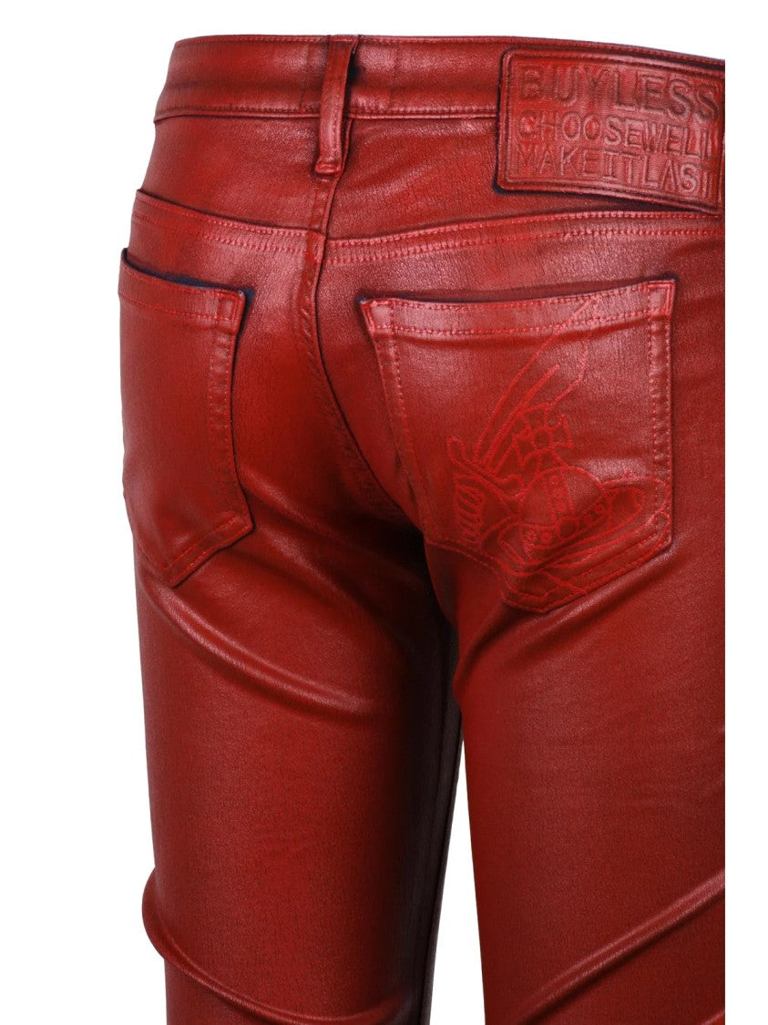 Vivienne Westwood Anglomania Red Stretch Cotton Slim Jeans