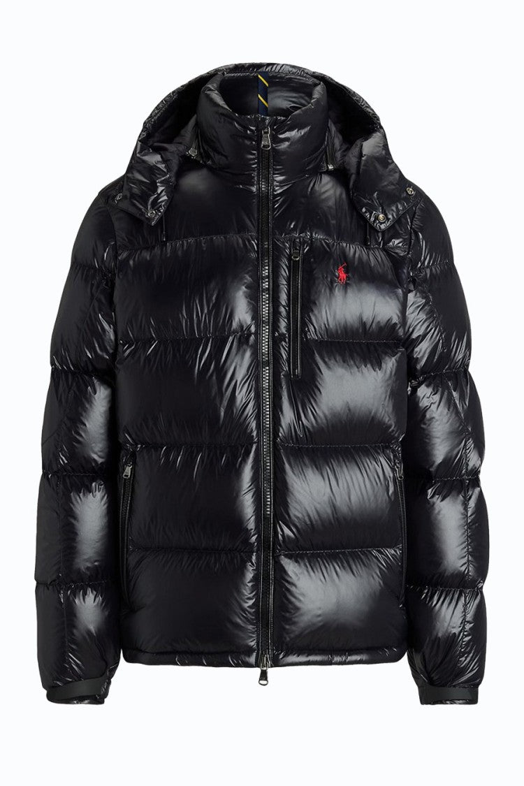 Polo Ralph Lauren Black Glossy Hooded Down Puffer Jacket