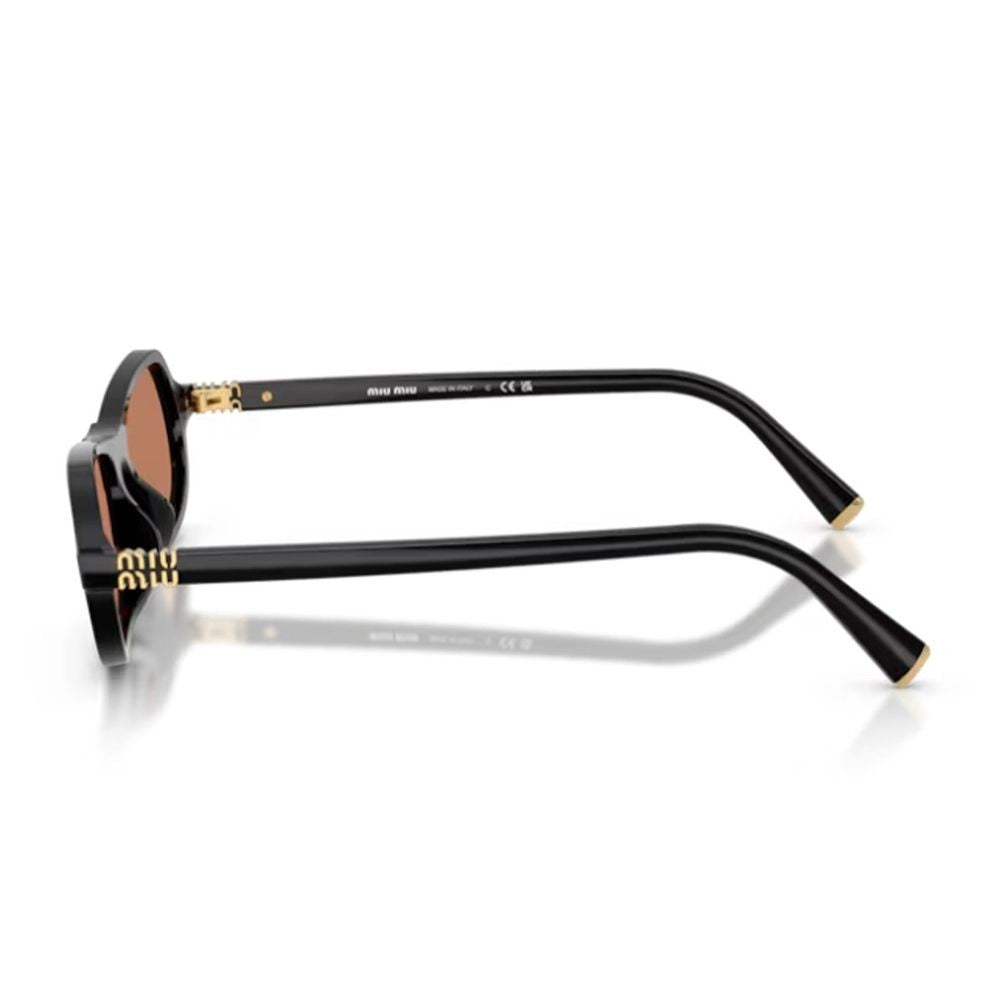 Miu Miu Sculpted Black Acetate Sunglasses With Retro Character