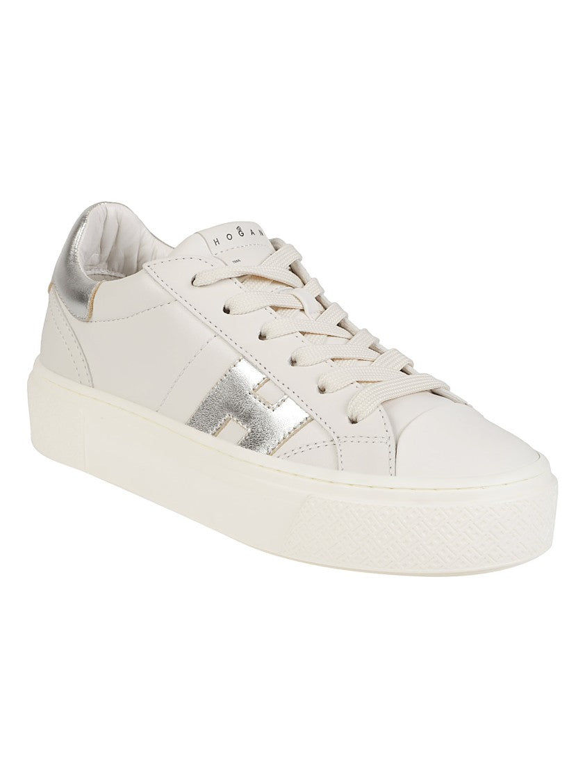 Hogan H705 Low Top Metallic Leather Sneakers