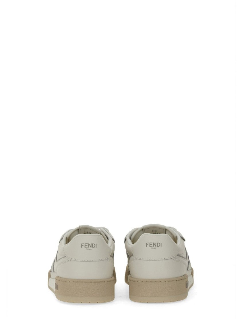 Fendi Low-Top Sneakers With Distinctive Perforated Design And Stitched Logo