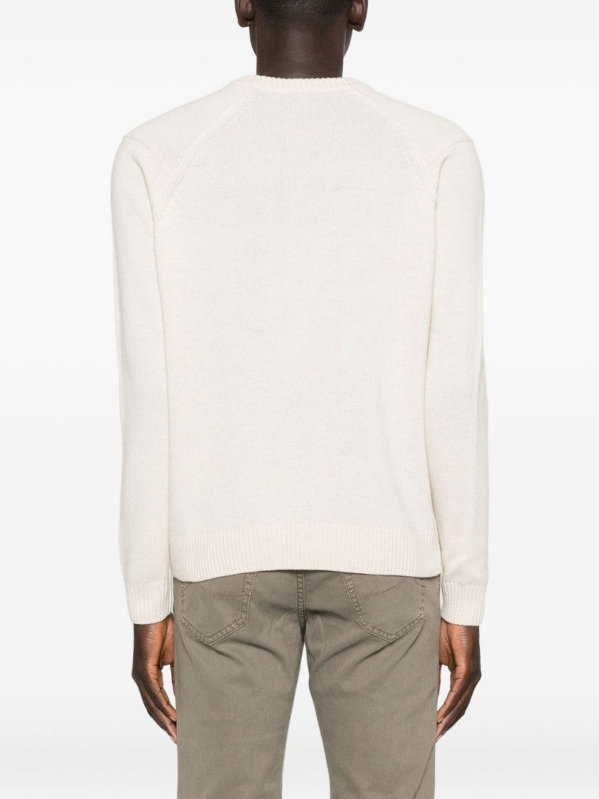 Woolrich Relaxed Fit Beige Knit Sweater