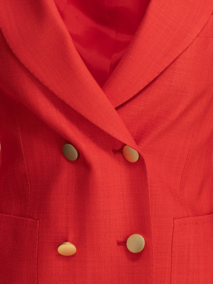 Tagliatore Red Tailored Jacket With Double-Breasted Design