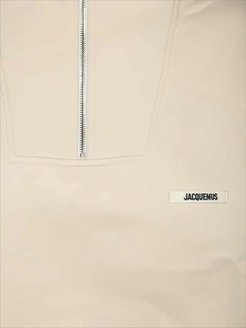Jacquemus Minimalist Turtleneck Sweatshirt With Front Zipper Detail