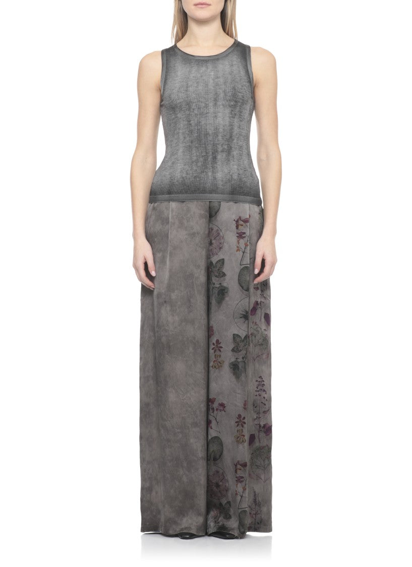 Avant Toi Grey Silk-Blend Tank Top