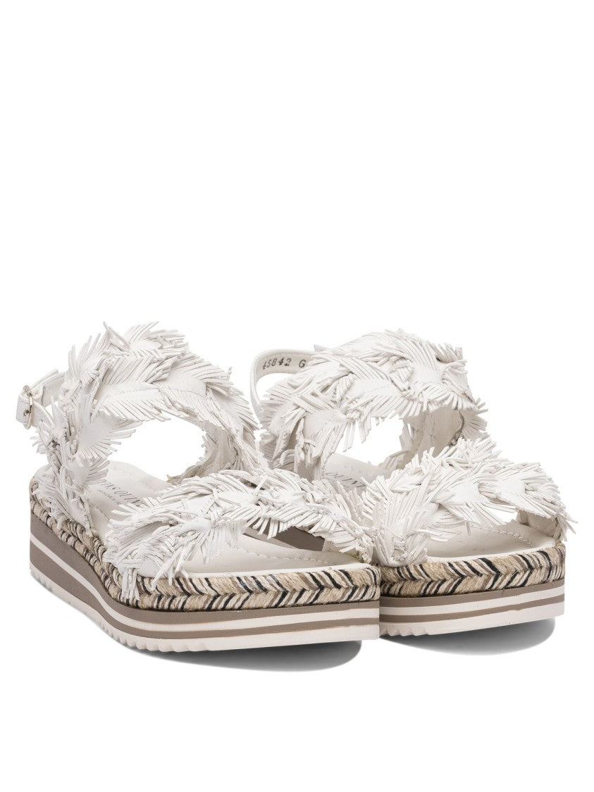 Pons Quintana Platform Sandals With Textured Woven Edge
