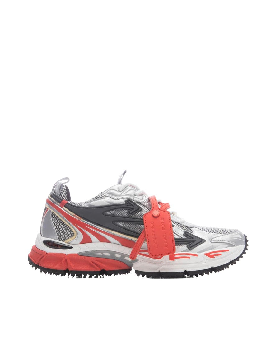 Off-White White Mesh Synthetic Leather Layered Sneakers