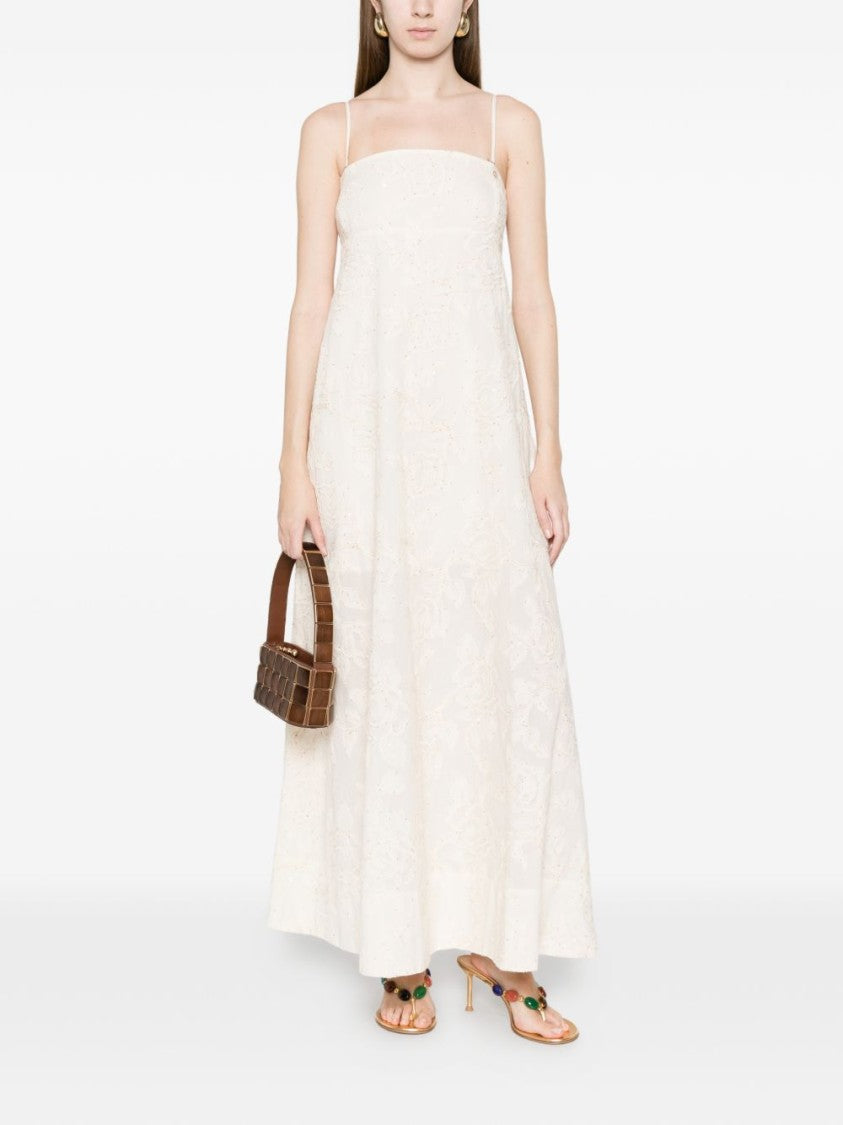Liu Jo Beige Sequin Floral Day Dress