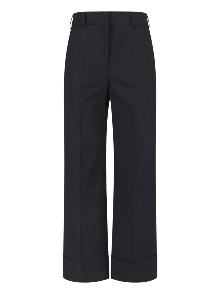 Incotex Black Tailored Straight-Leg Stretch Trousers