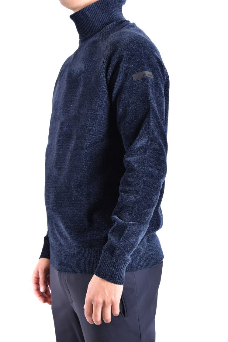 Rrd High Neck Blue Knitwear With Long Sleeves