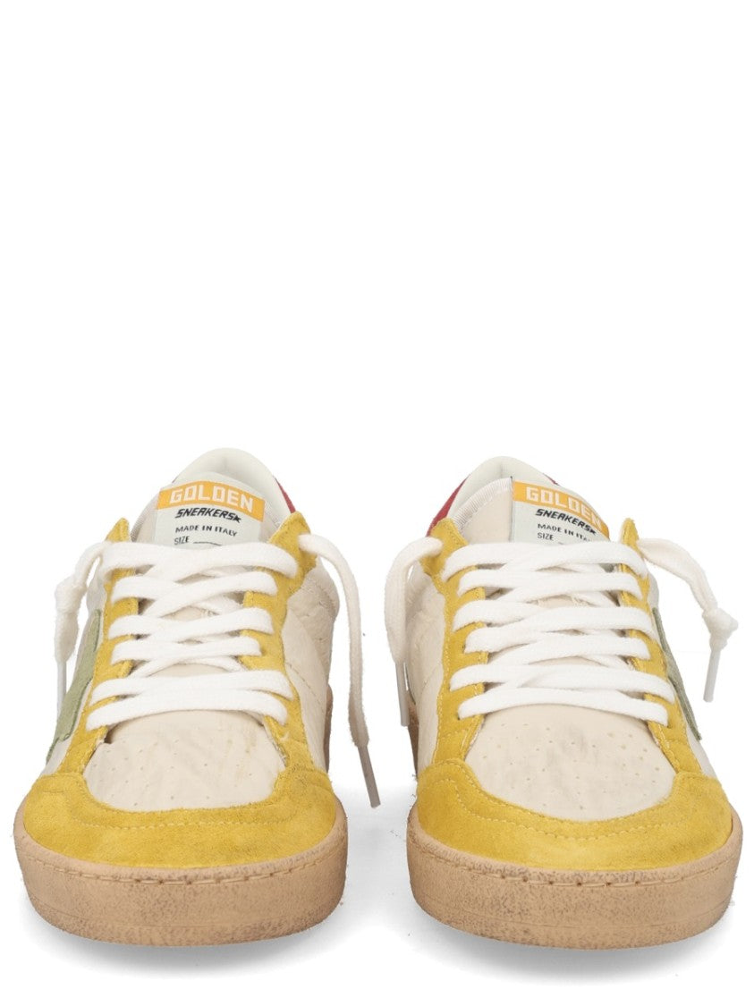Golden Goose Ballstar Beige Polyamide Yellow Suede Sneakers