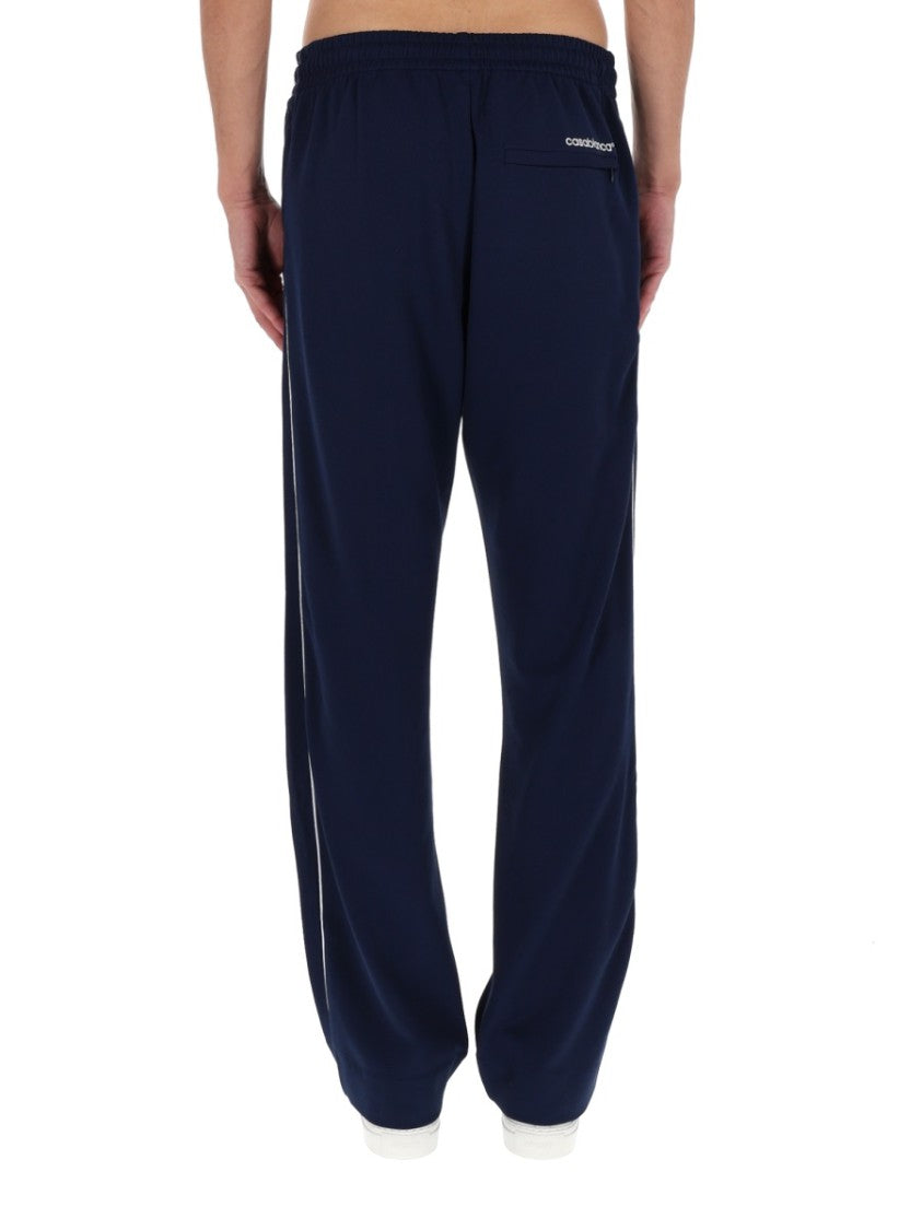 Casablanca Piquet Navy Relaxed White Piping Pants Sweatpants