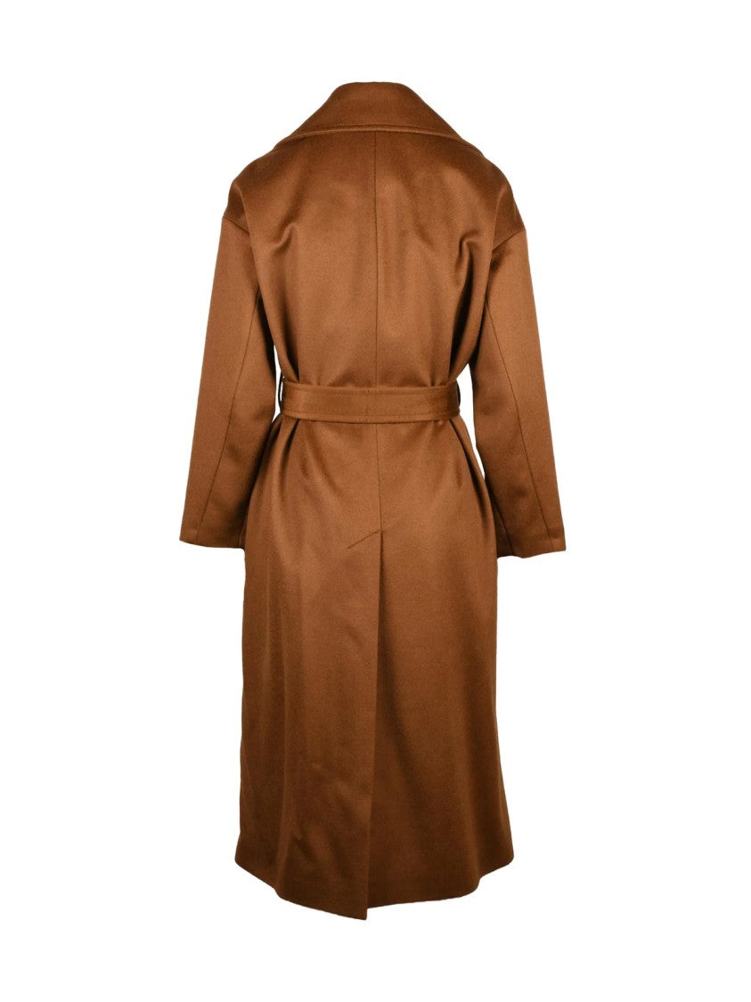 Pennyblack Brown Wool Belted Double-Breasted Long Coat