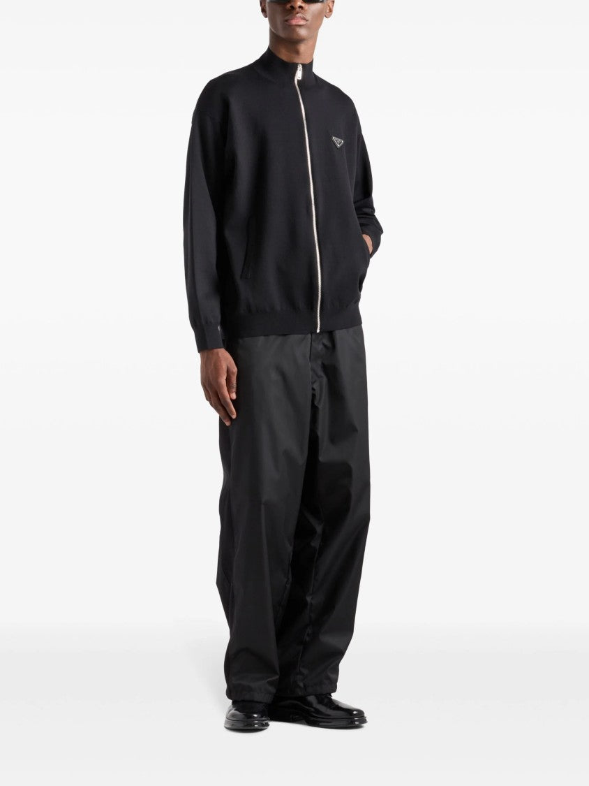 Prada Black Cardigan Overfit Virgin Wool Cardigan