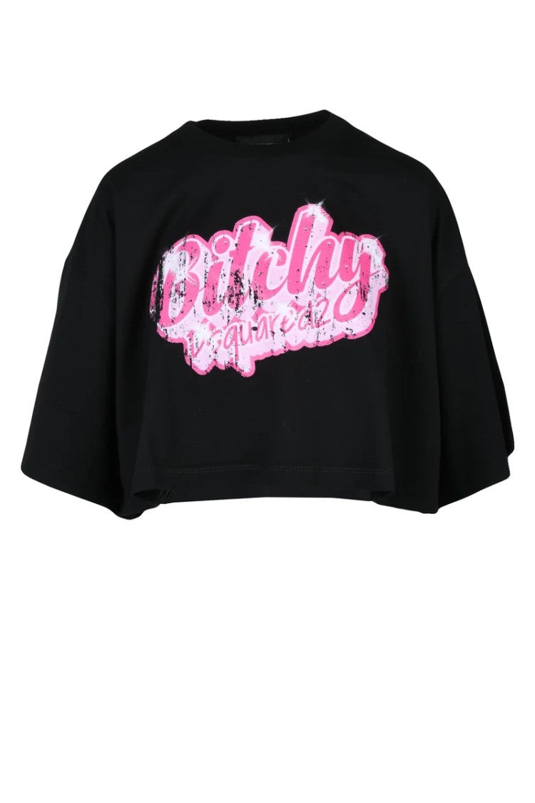 Dsquared2 Cropped Black T-Shirt