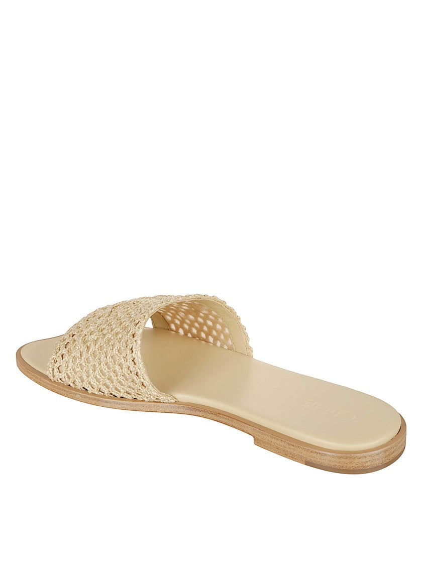 Chloé Soleil Slides With Crochet-Effect Fabric