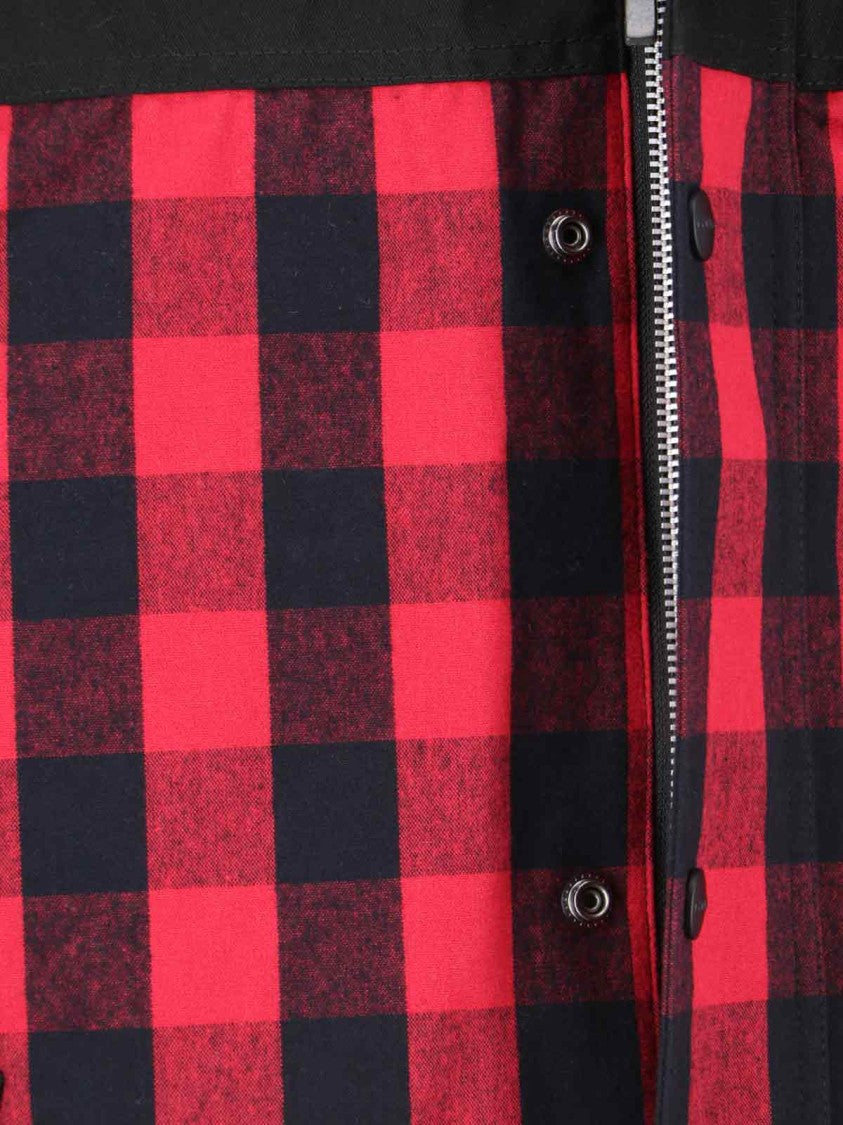 Junya Watanabe Checked Technical Jacket In Black Cotton Geometric Checked