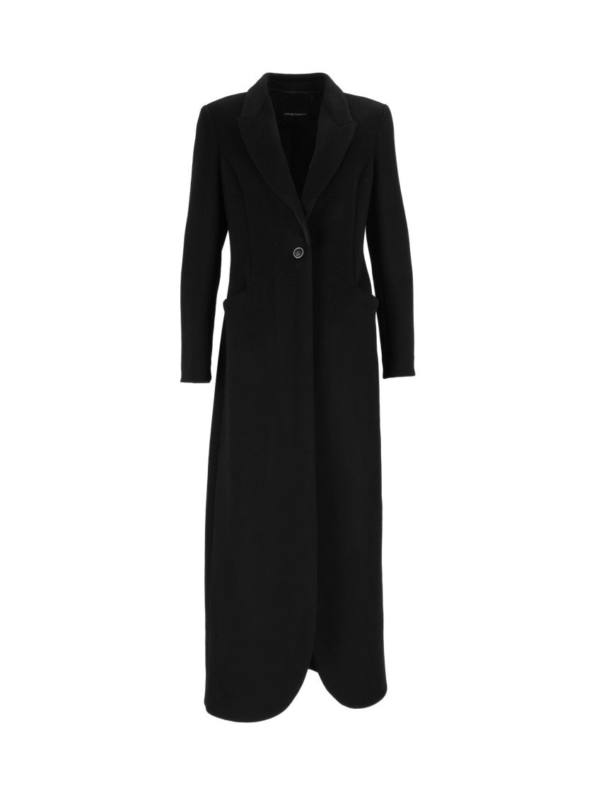 Emporio Armani Black Tailored Single-Button Coat