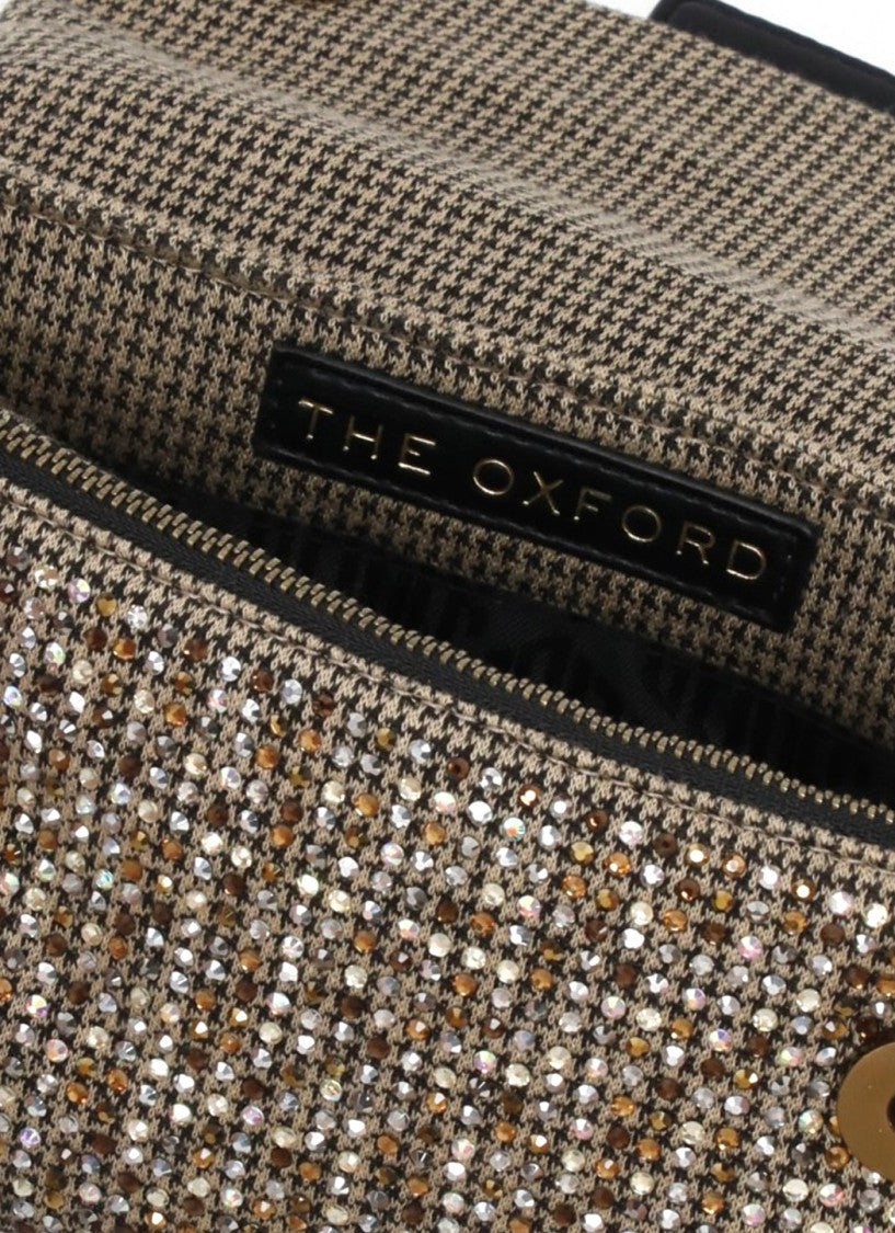 Kurt Geiger Beige Textured Rhinestone Accents Mini Shoulder Bag