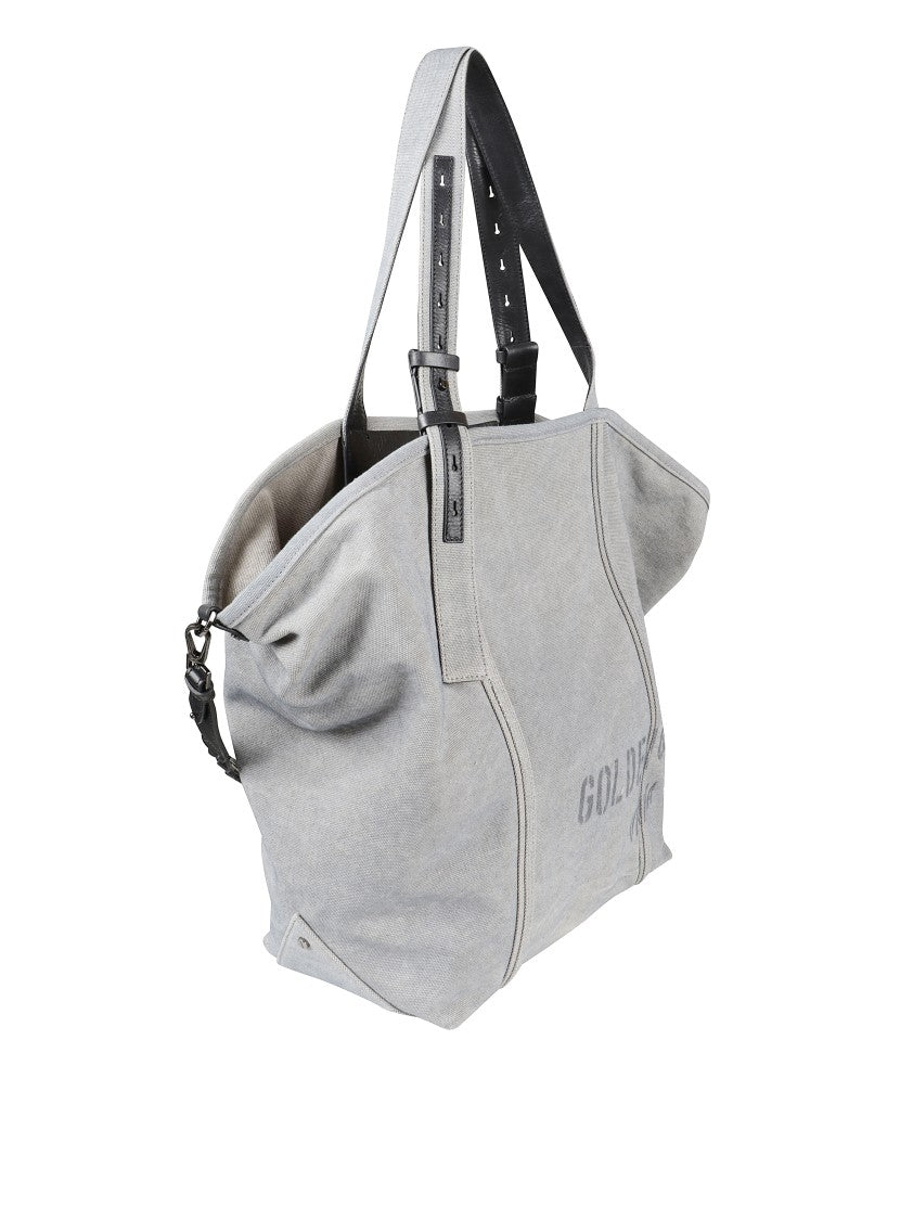 Golden Goose Soft Textured Grey Shoulder Bag With Versatile Carrying Options