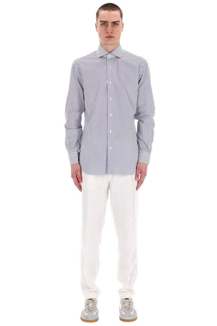 Barba Cult Line Cotton Tailored Stripe Shirt