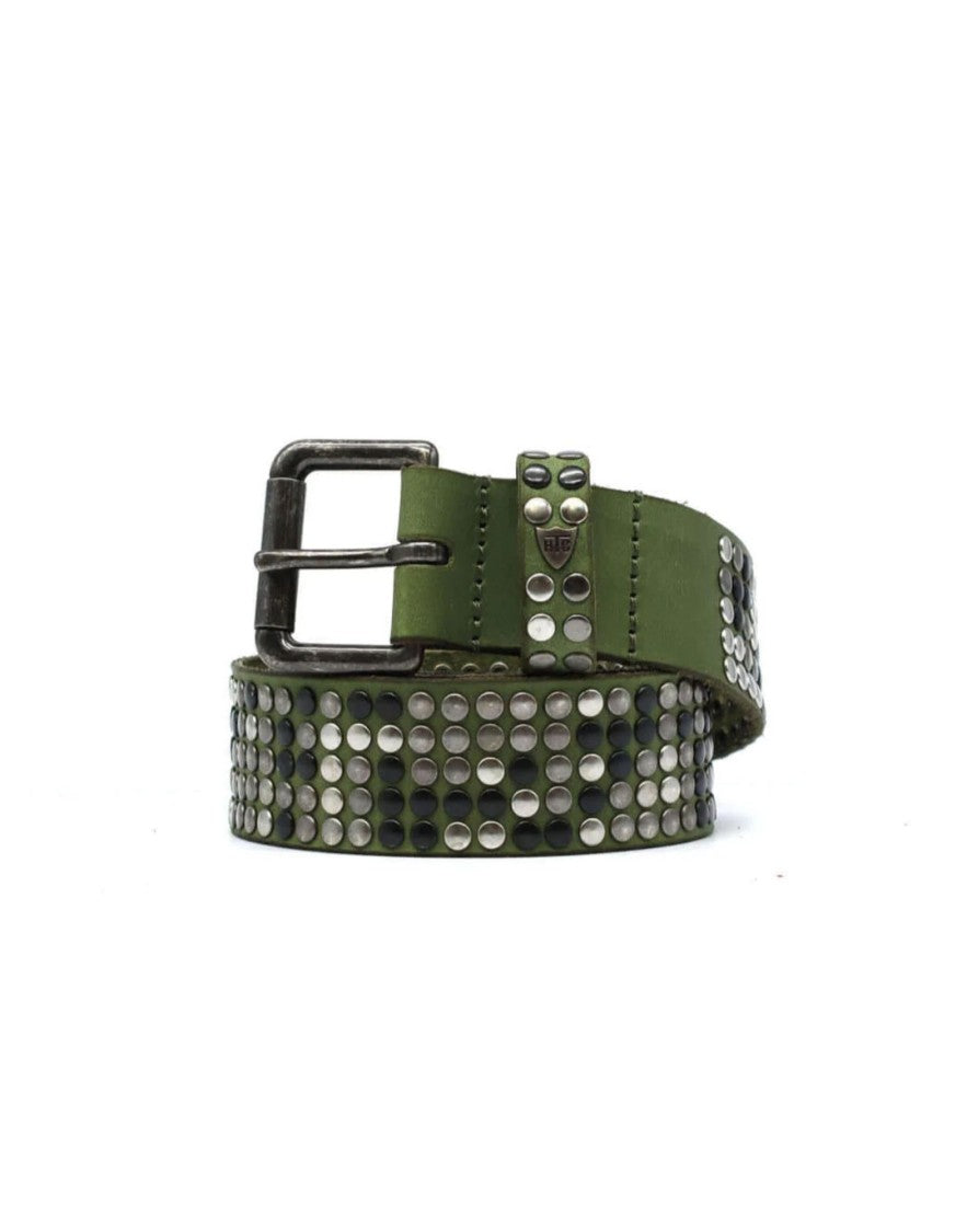 Htc 5.000 Studs Color Belt Olive Leather Studded Belt