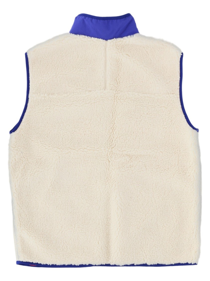 Patagonia Beige Plush Textured Contrast Trim Vest